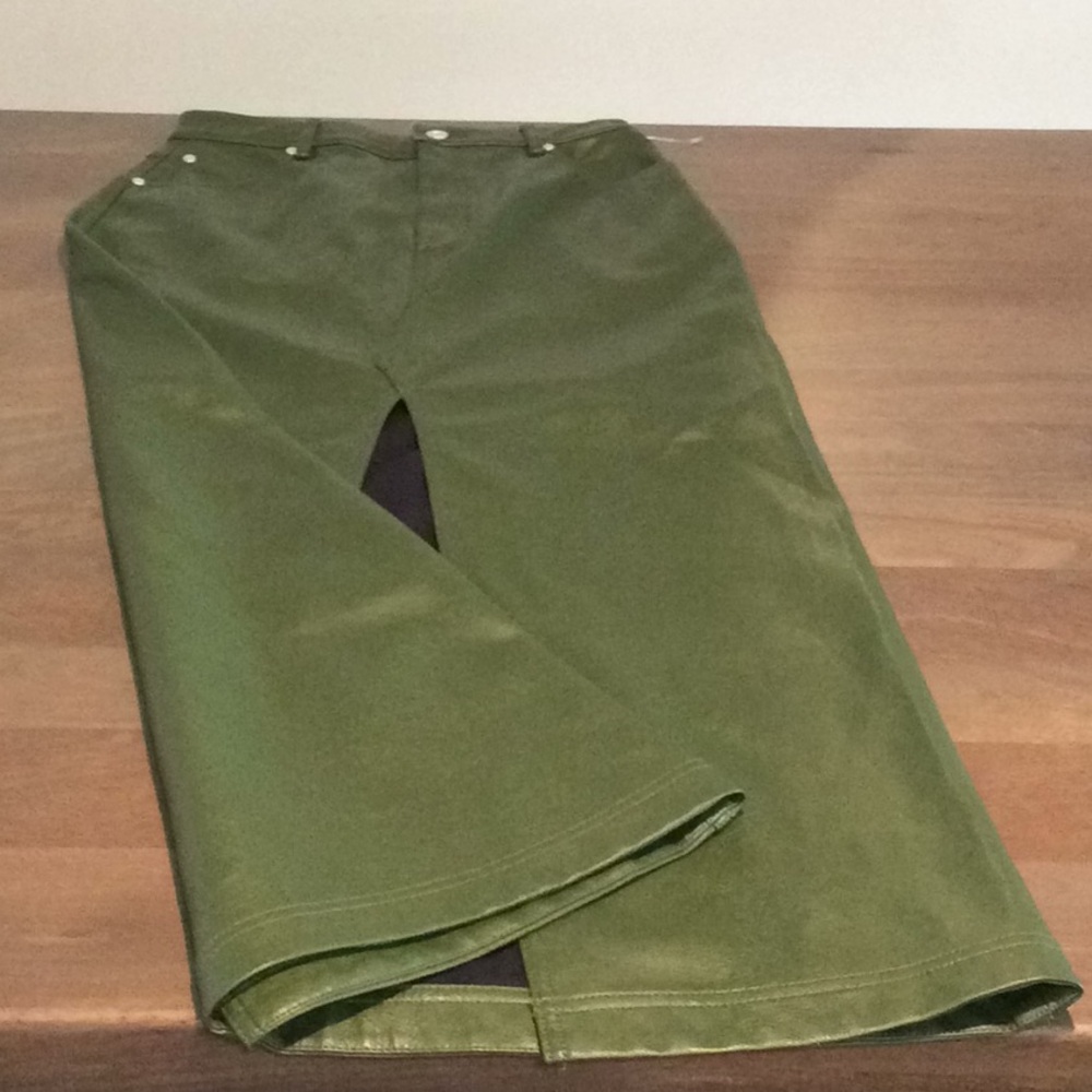 Anthropologie Midi Faux Leather Skirt Sz 4 NWT